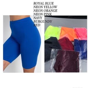 NEON ORANGE HIGHWAIST BIKER SHORTS